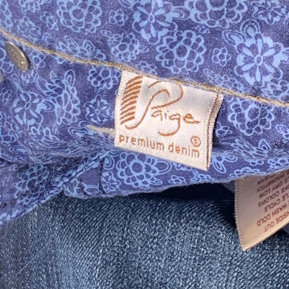 Paige Premium Denim Rising Glen Dark Wash Flare Jeans Size 31 Made in USA - Picture 9 of 14